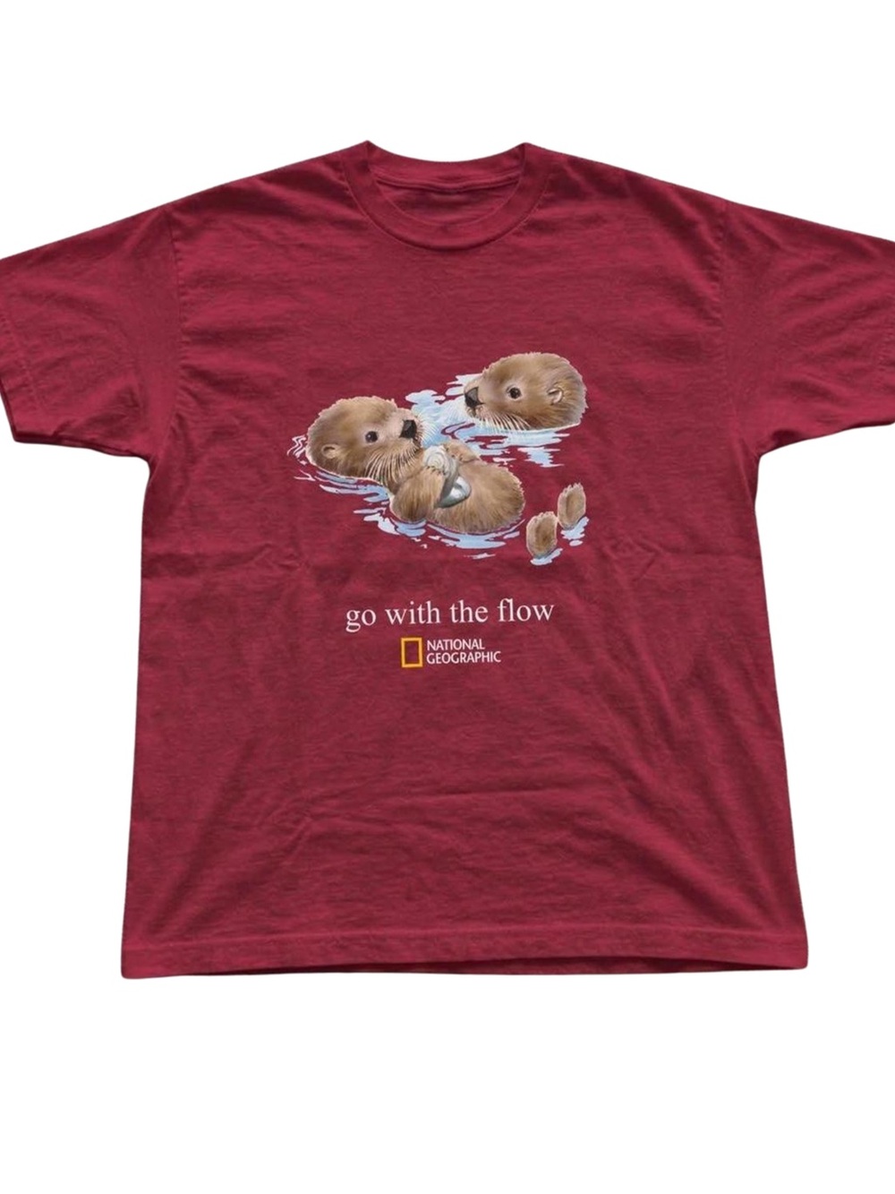 Gildan Maroon Go With The Flow Otter Graphic Tee